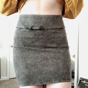American Eagle Grey Acid Wash Mini Skirt